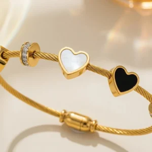 Élan Duo Heart Cable Bracelet