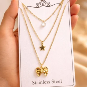 Celeste Bow Layered Necklace